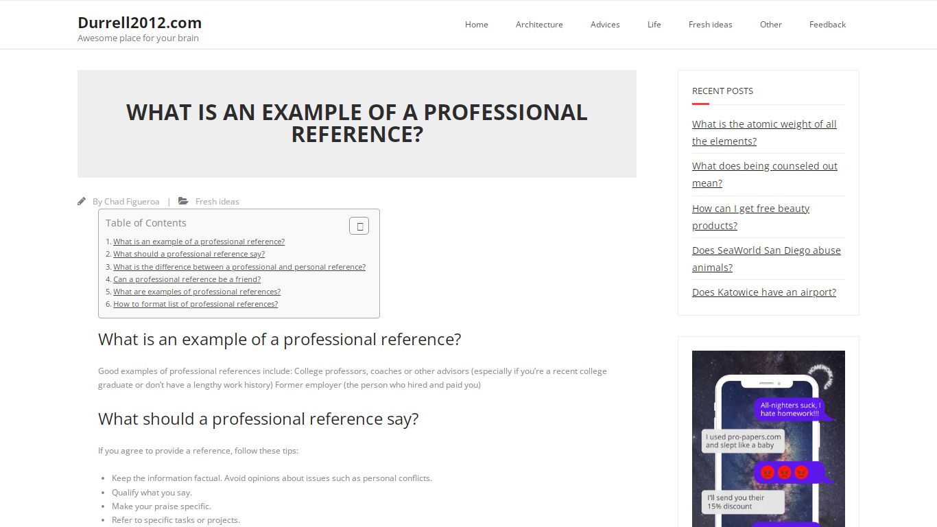 What is an example of a professional reference? – Durrell2012.com